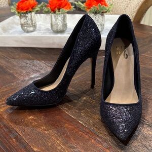 Mix No. 6 Sparkling Navy Glitter Heels